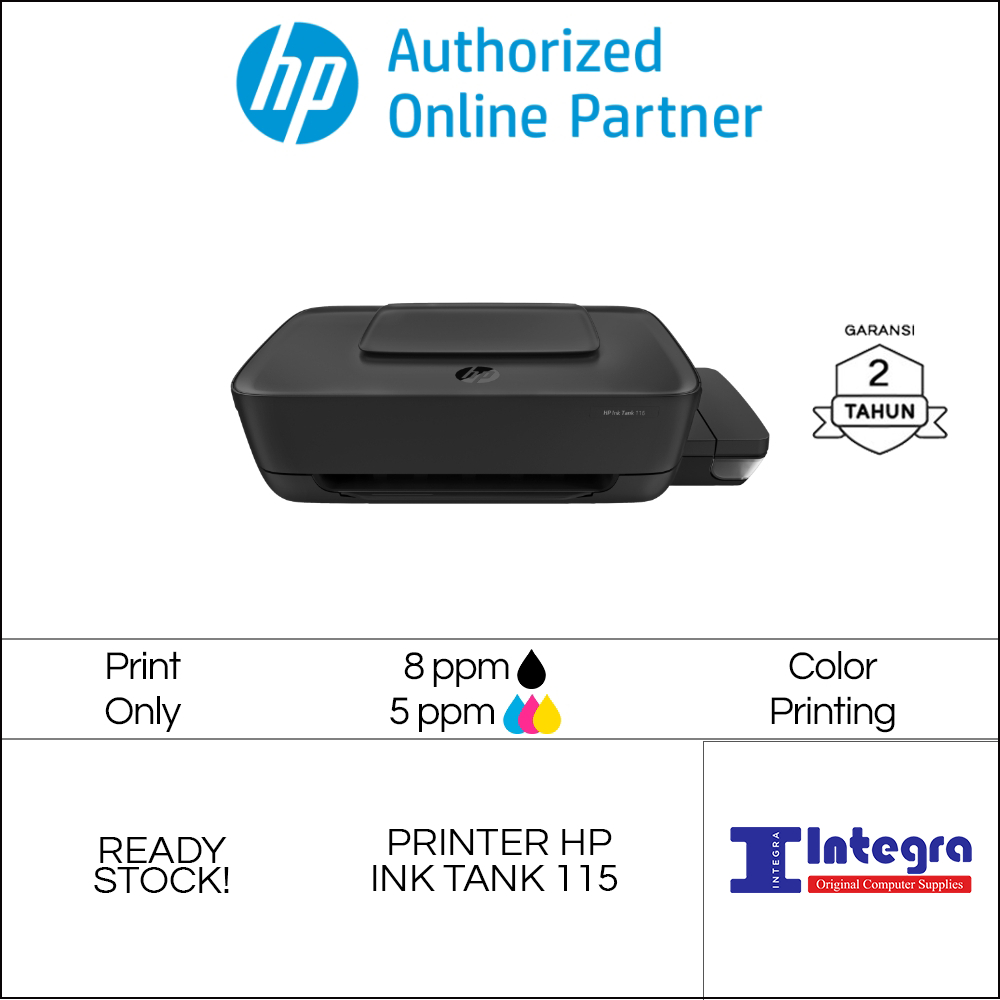 Printer HP Ink Tank 115 (2LB19A) Print Only A4 Garansi Resmi HP