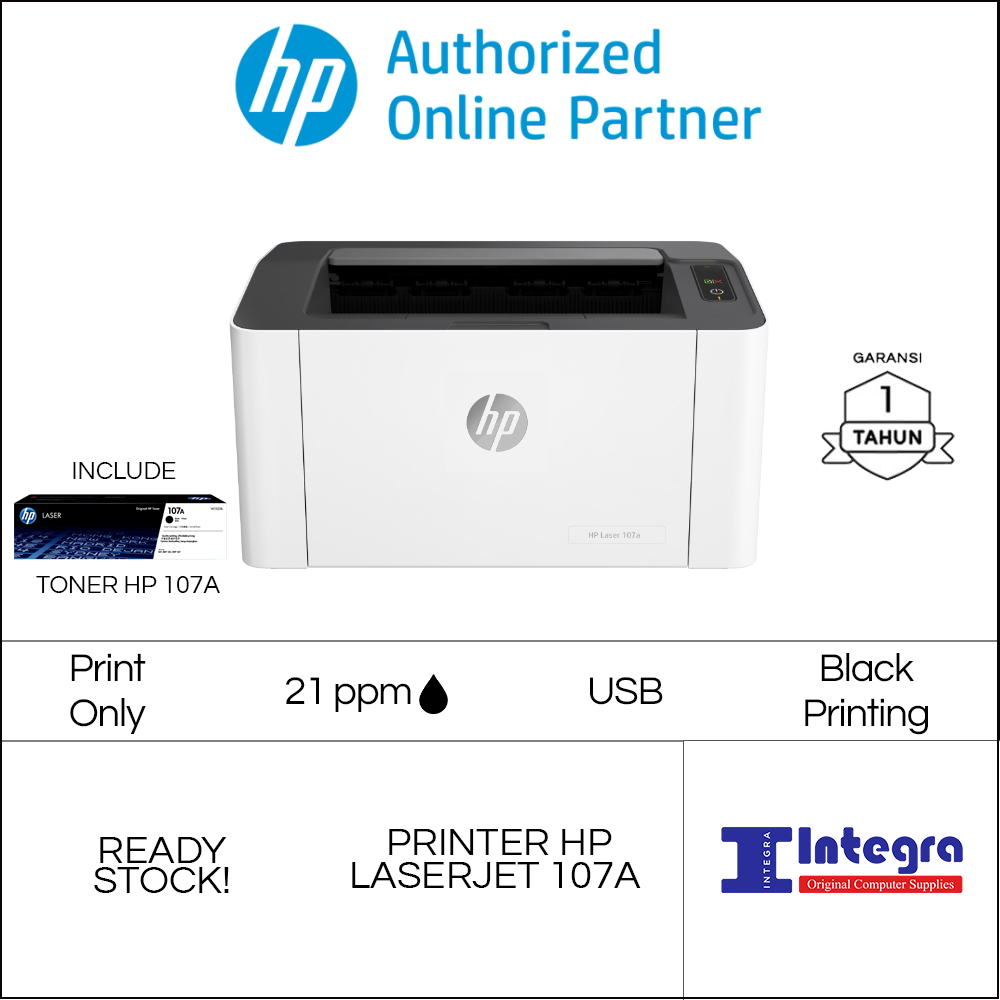 Printer Laser HP Monochrome Mono Laserjet 107A | M107A Print Only