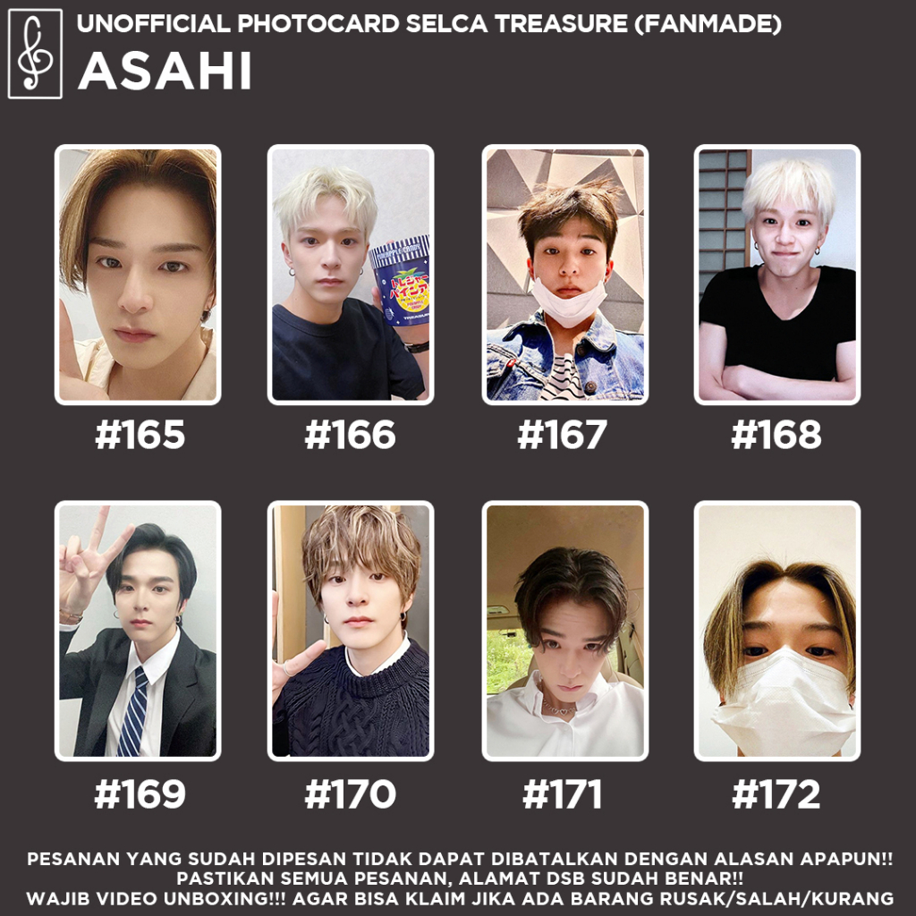 [SELCA TREASURE] ASAHI BOYFRIEND MATERIAL PHOTOCARD  UNOFFICIAL