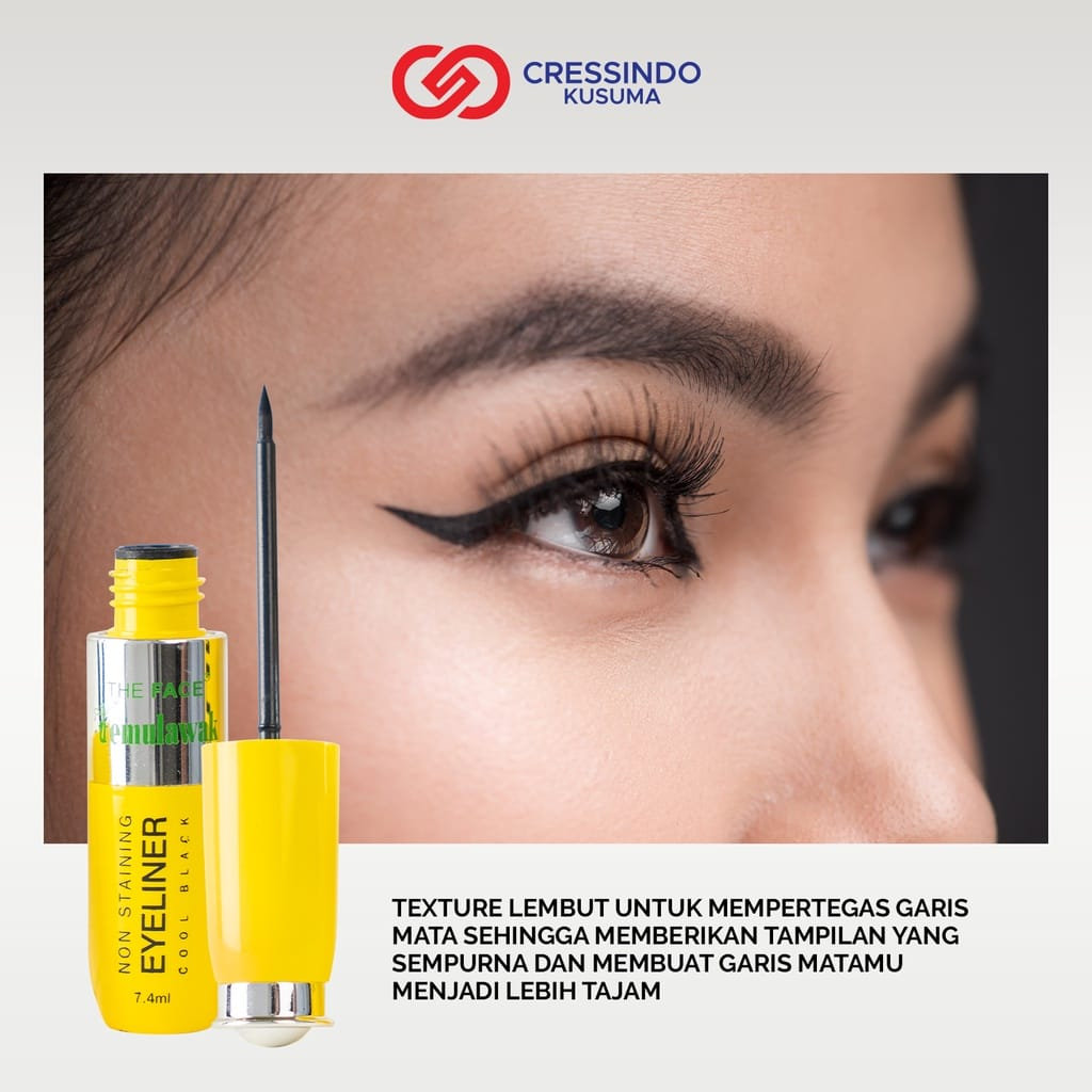 The Face Mascara Black - Melentikan Bulu Mata - Eyeliner Cool Black- Waterproof &amp; Smudgeproof
