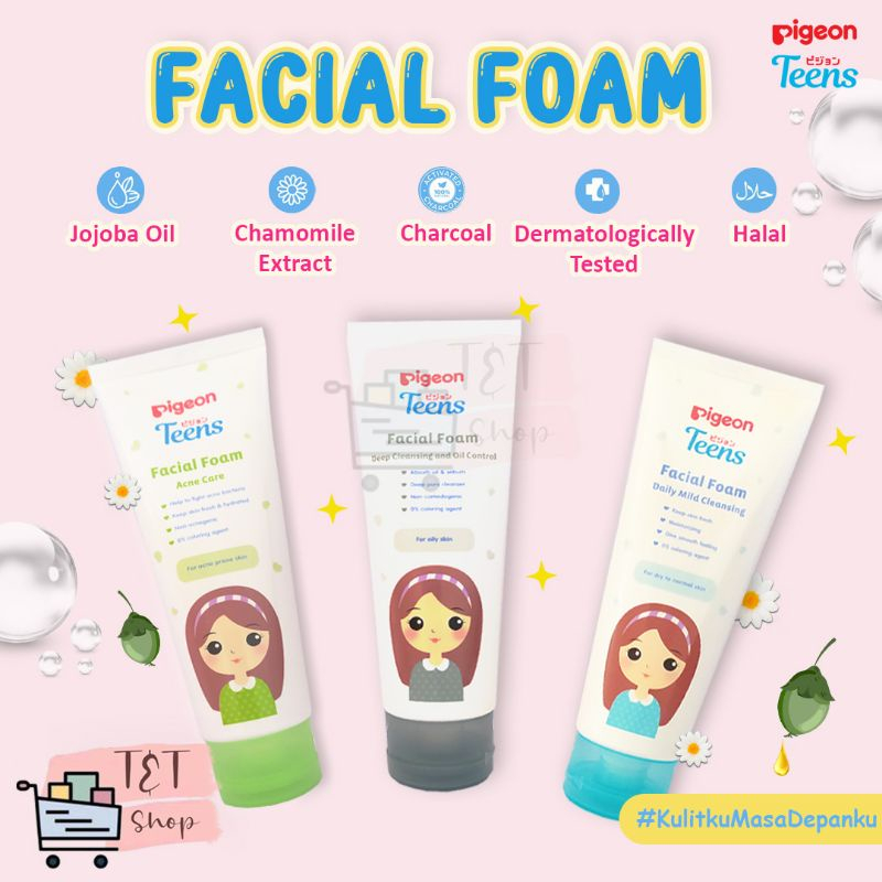 ✿ELYSABETHME✿ Pigeon Teens Facial Foam pembersih wajah all skin type sabun face wash