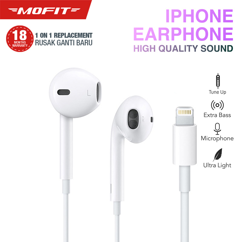 Handsfree / Earphone MOFIT T1 Gaming for Lightning 7 7Plus 8 8 Plus X XS XS Max XR 11 12 13 14 Pro Max CONNECT LIGHTNING