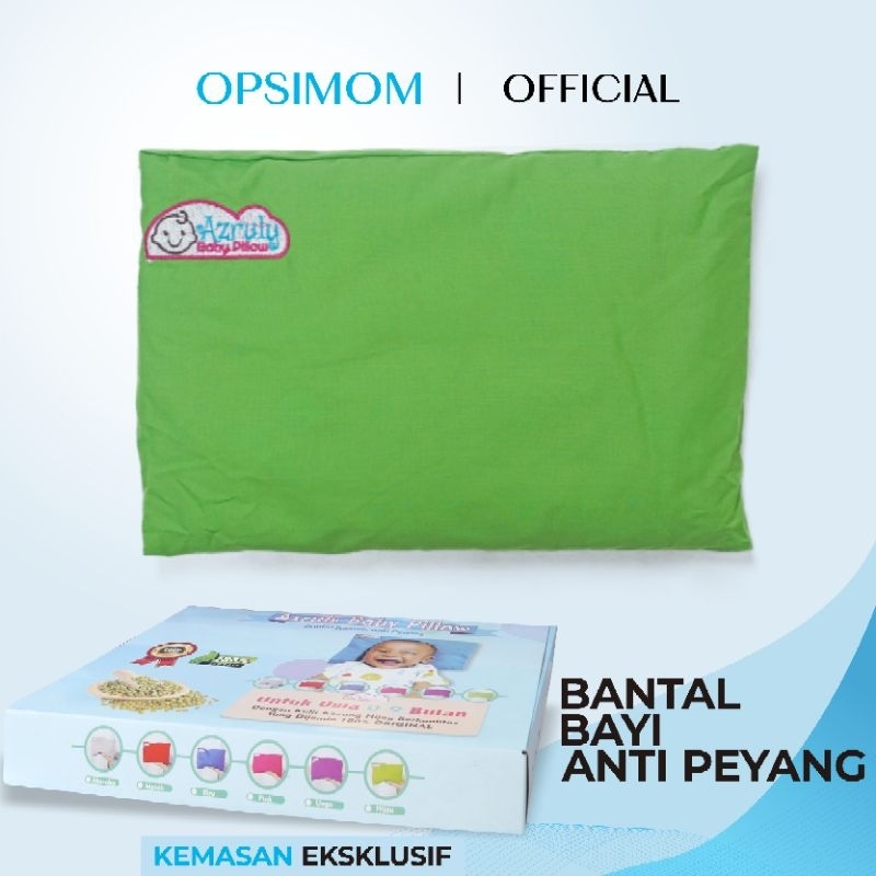 Azruly Baby Pillow + Hoodie Bayi Premium - Bantal Kesehatan Bayi Anti Peyang OPSIMOM | 2 PCS