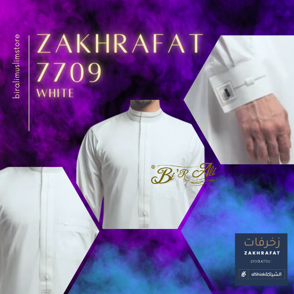 Jubah Zakhrafat 7709 - WHITE