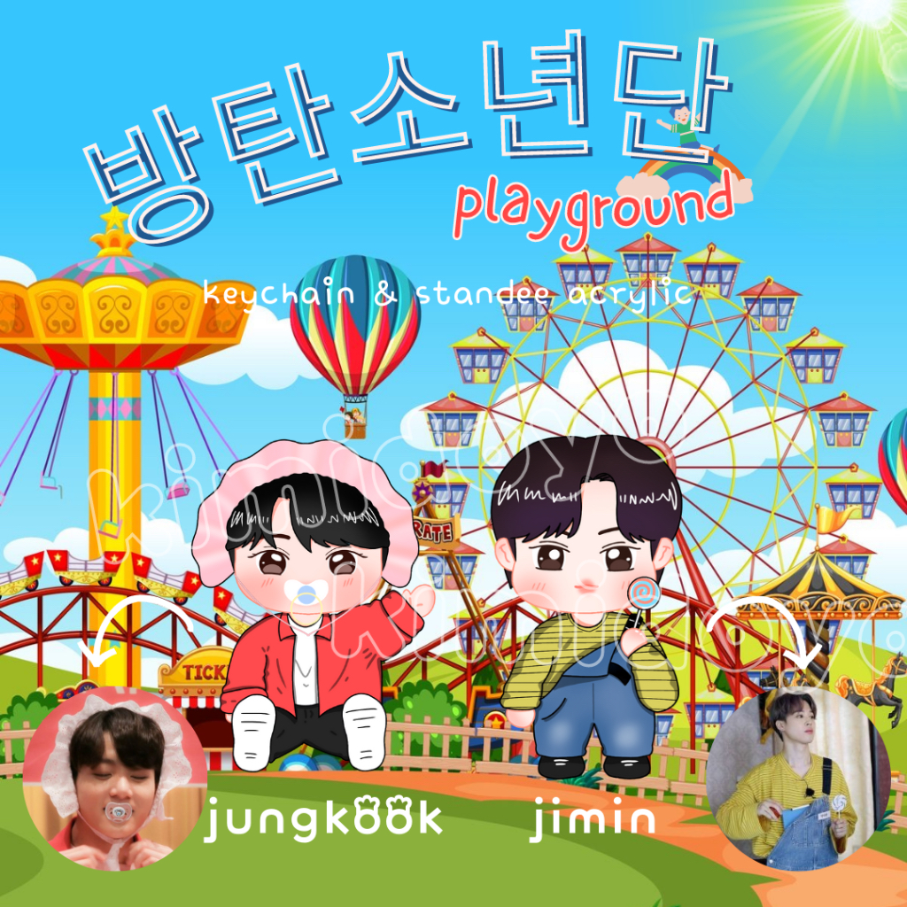 [PO] KEYCHAIN STANDEE B*T*S PLAYGROUND BOCIL LUCU AR*MY BANG*Tan BT*21