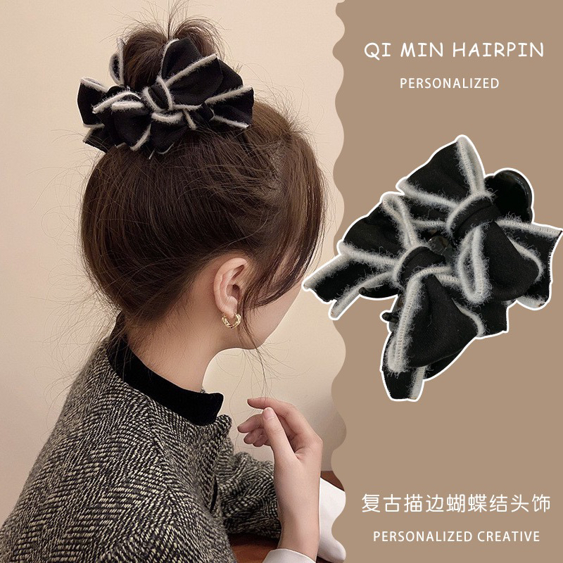 Delunashop_Acc jepit rambut bulu bulu  motif pita