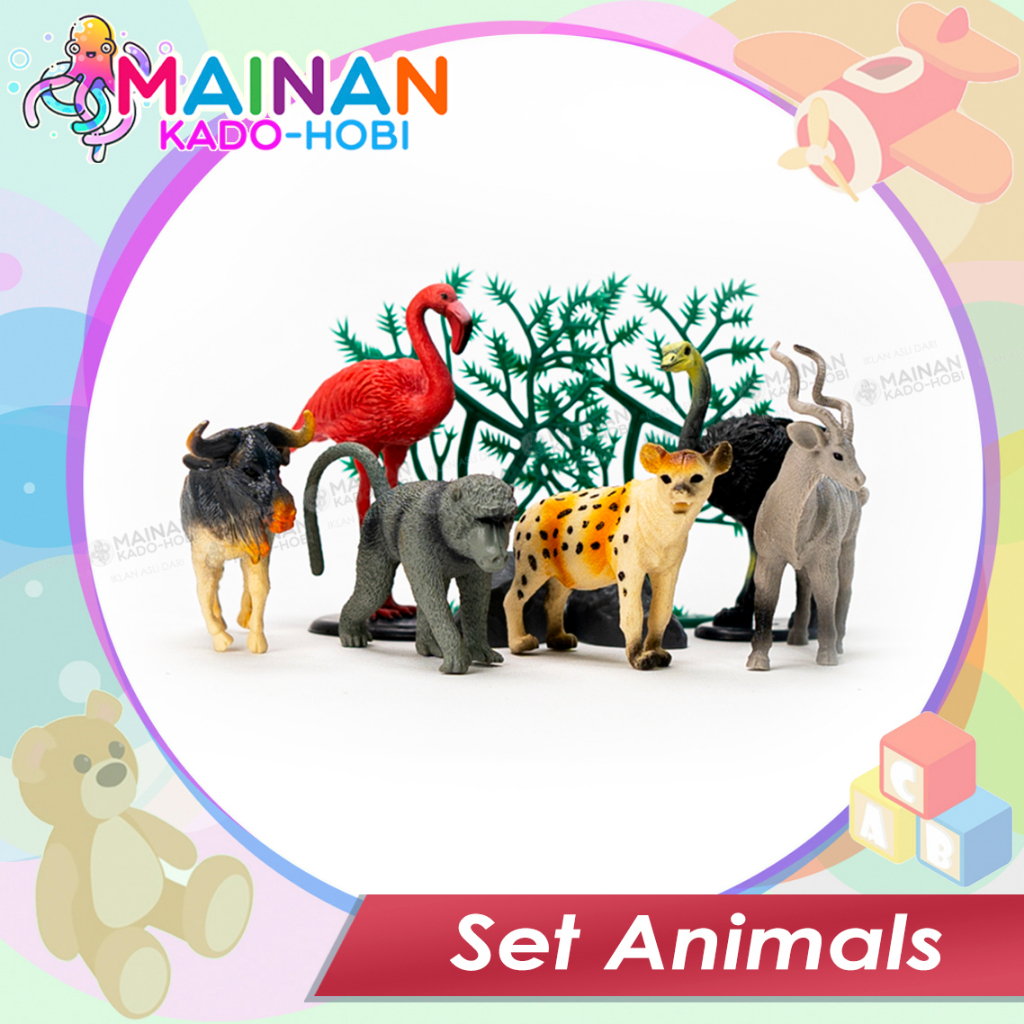 SET KADO ULANG TAHUN MAINAN ANAK MINIATUR ACTION FIGUR BINATANG ANIMAL KINGDOM