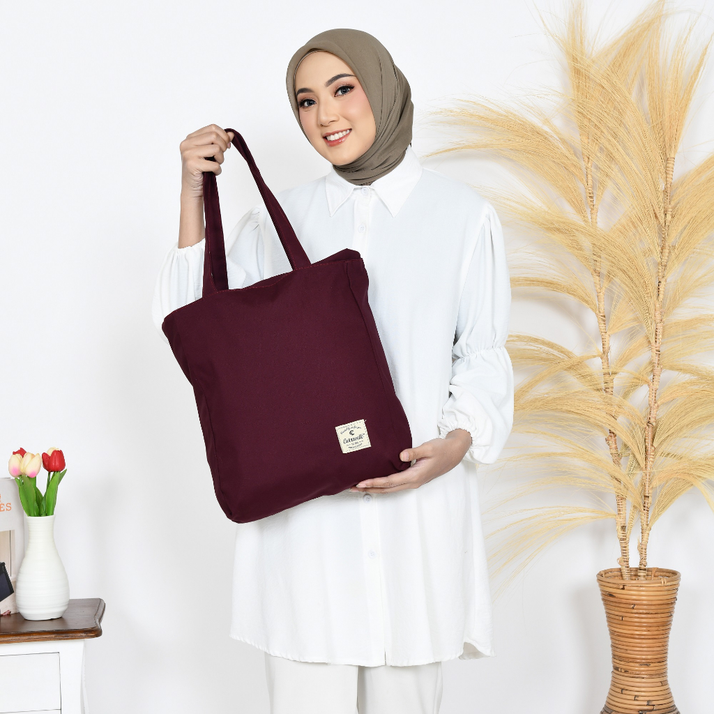 TOTE BAG RESLETING KANVAS TOTEBAG/NUDIE BAG CANVAS BESAR SELEMPANG POLOS WANITA BISA CUSTOM SABLON