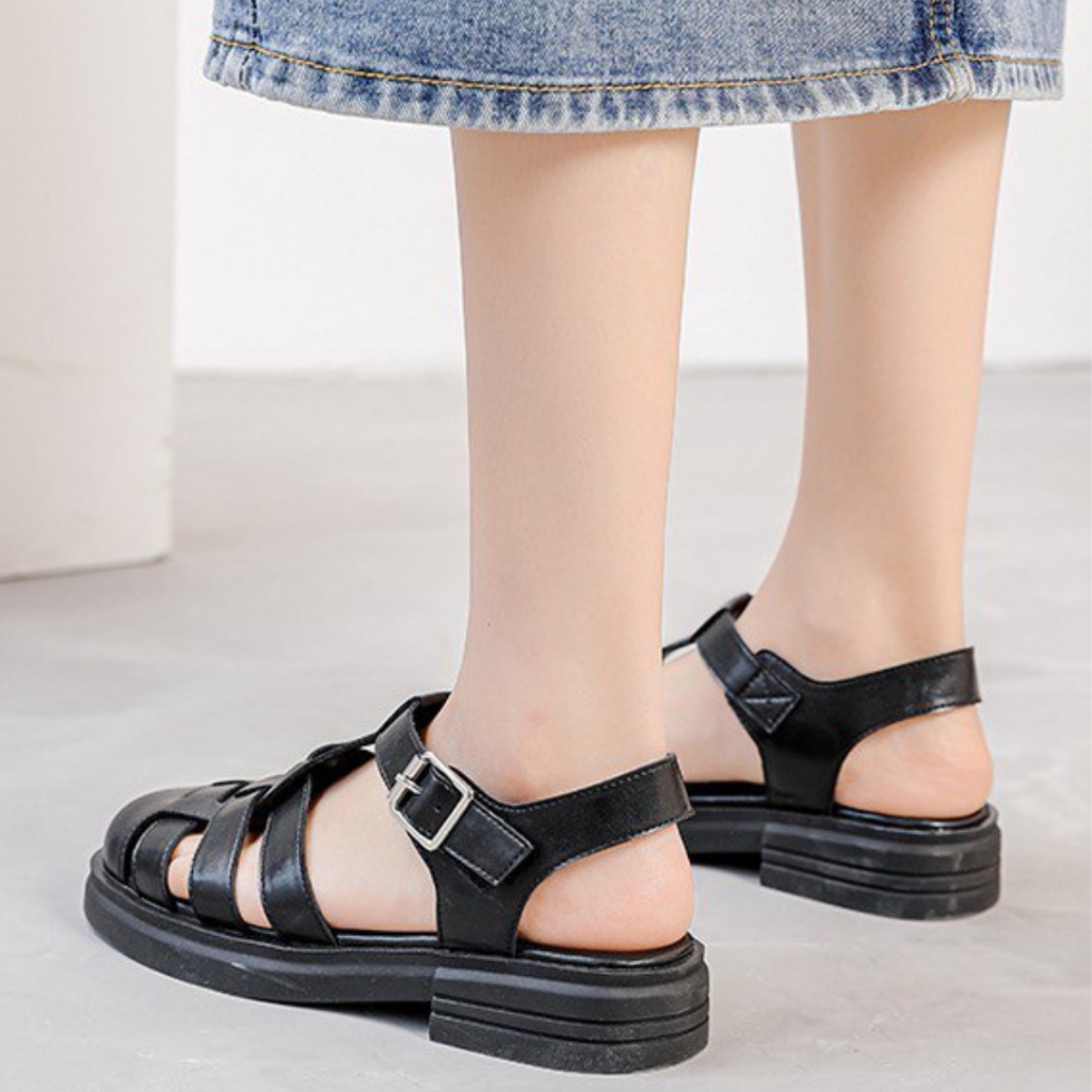 10334 Sandal Tali Wedges Wanita Import Murah Sendal Strappy Women