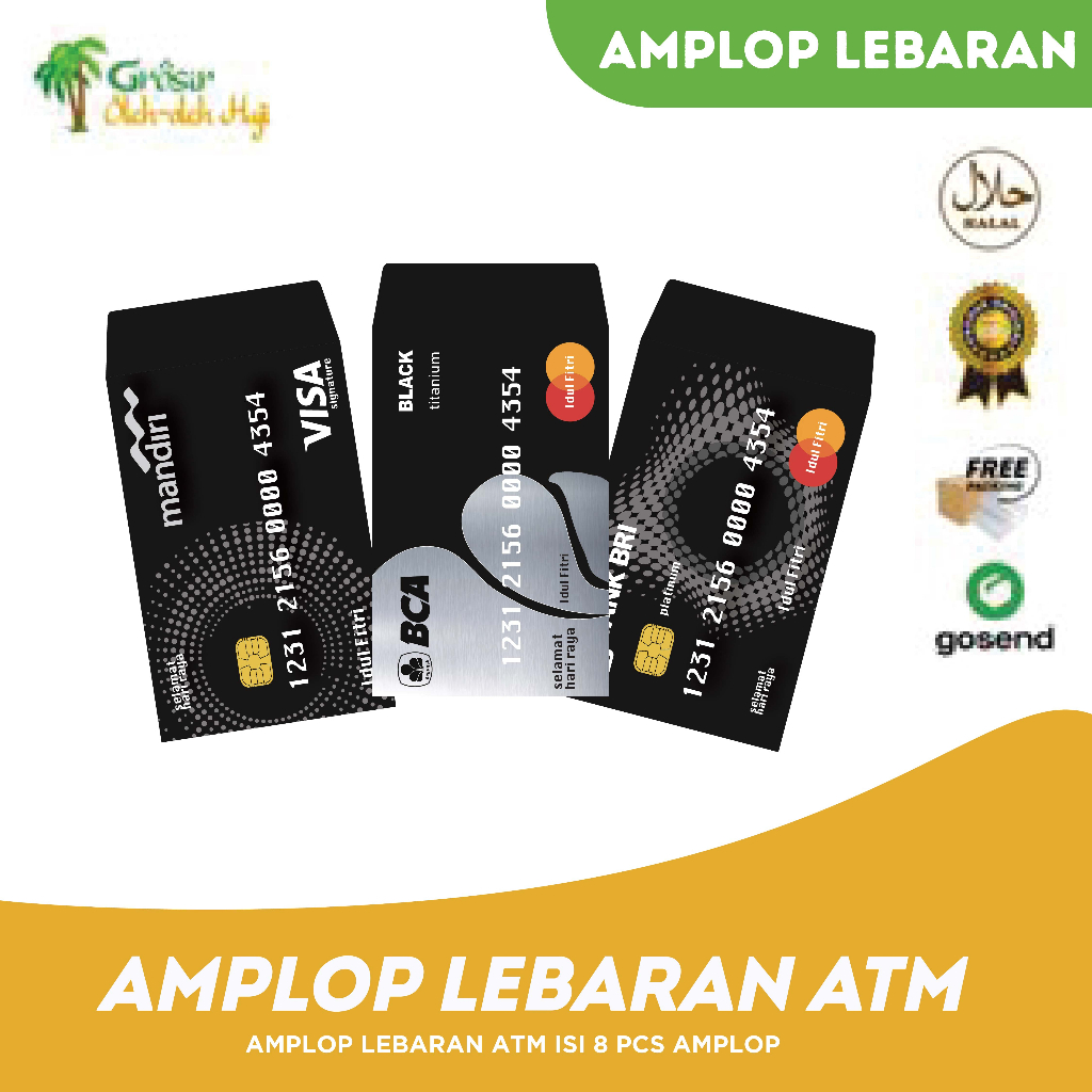 Amplop Lebaran Motif Bank Isi 8 pcs ukuran 6 x 9 cm Uang Dilipat Angpao Lebaran Amplop unik viral