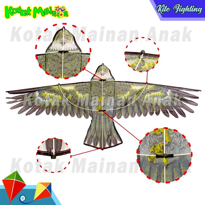Mainan Anak Layangan Layang Hias Burung Elang Random Toy Kait Pantai