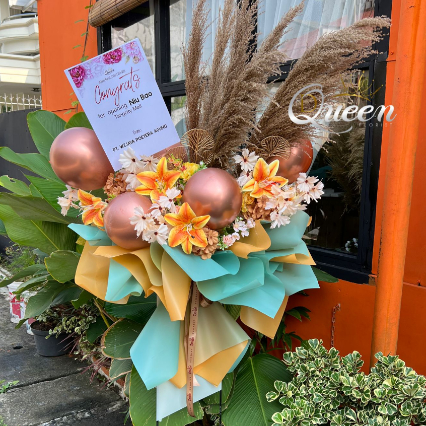 Dqueen Florist - Standing Flowers Artificial Karangan Bunga Grand Opening Ucapan Selamat Sukses Wedding Birthday Moment Special