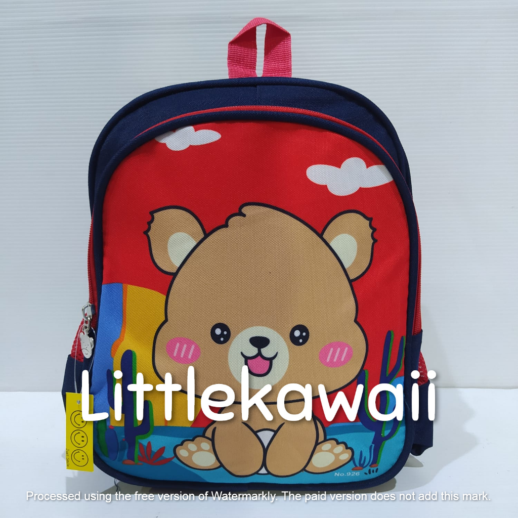 LK/Tas Ransel Anak Sekolah Perempuan Laki Laki  PAUD TK Fashion Unicorn Bear Rabbit Cat Giraffe Animal Import