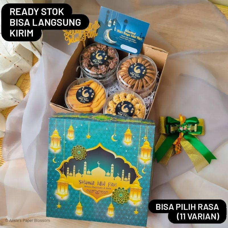 

(READY BISA INSTANT) Hampers Kue Kering Lebaran Isi 8 Toples - FREE PAPERBAG & CARD - Parcel Ramadan Idul Fitri - Pilih Isi Kastengel, Sagu Keju, Dll