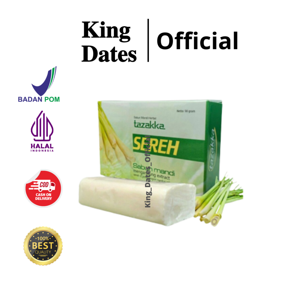 Sabun Mandi Tazakka Sereh - Sabun Sereh Ampuh Mengobati Kulit Gatal-gatal | Sabun Mandi Herbal Sereh