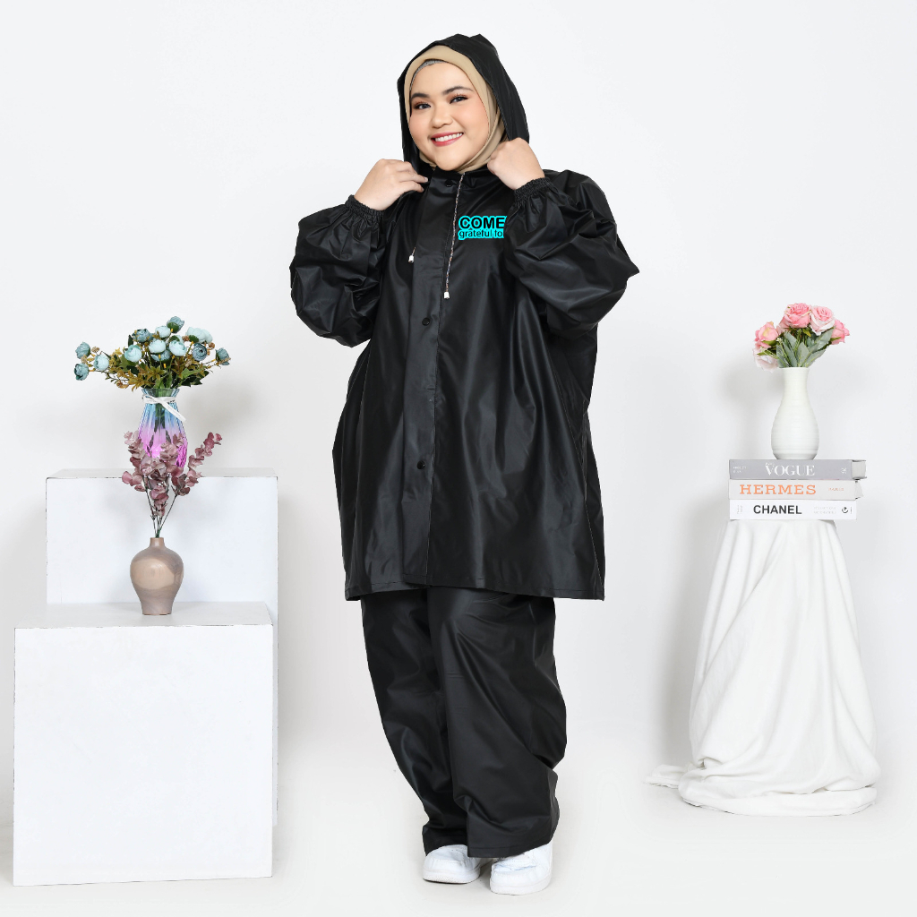 Jas Hujan Pria Wanita Jumbo / Jas Hujan Raincoat / Mantel Pria Wanita Premium