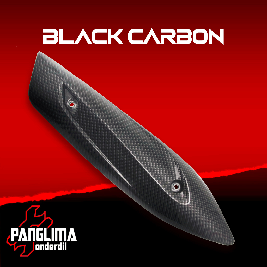 Pelindung Knalpot Hitam-Light-Karbon-Black Carbon Mio J-GT-Fino-Soul GT 115 &amp; Fino Fi-Sport-Premium Cover Tutup-Penutup-Tameng Kenalpot-Muffler-Exhaust