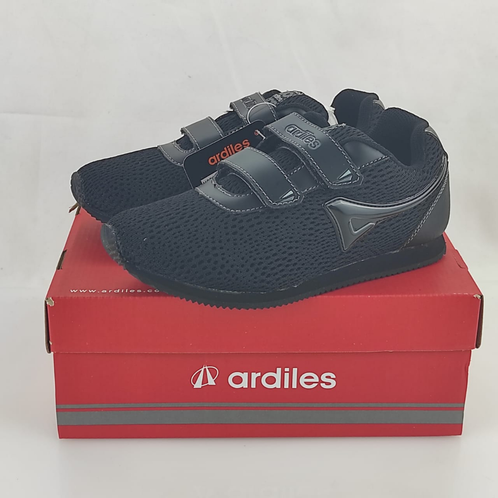 Sepatu Ardiles Anak Lelaki Trumon VELCRO Hitam Abu (31-36)