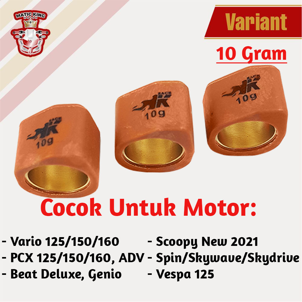 Sliding Roller Vespa IGET S LX 125 cc 09 10 11 12 13 14 15 17 gram Race K  3 Butir