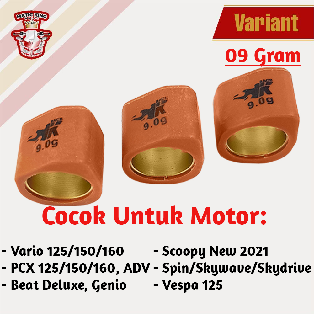 Sliding Roller Vespa IGET S LX 125 cc 09 10 11 12 13 14 15 17 gram Race K  3 Butir