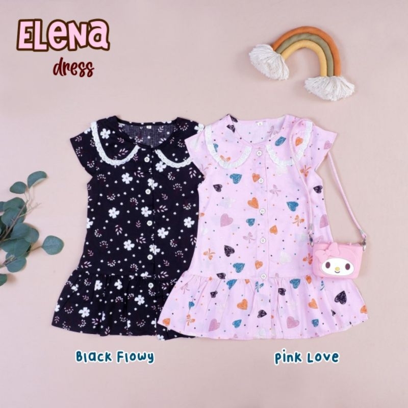Daster Rayon Anak  Dress  Daily Homedress Anak Perempuan / Anak Cewek usia 1 2 3 4 5 6 tahun Elena D