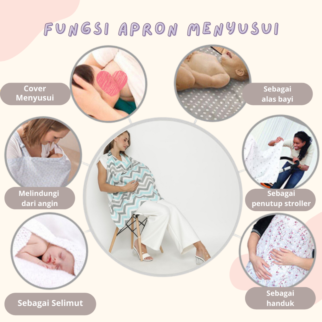 APRON MENYUSUI JUMBO Akachan cover tutup menyusui Ukuran Besar Tebal Tidak Kempes Sarung Bisa Dilepas Bisa Dicuci Nursing Pillow