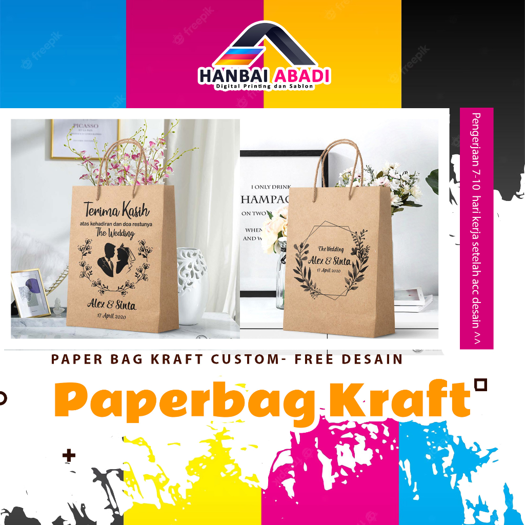 

[HANBAI ABADI] Paper Bag Kraft Custom Surabaya/ Paper Bag Kraft Sablon Custom