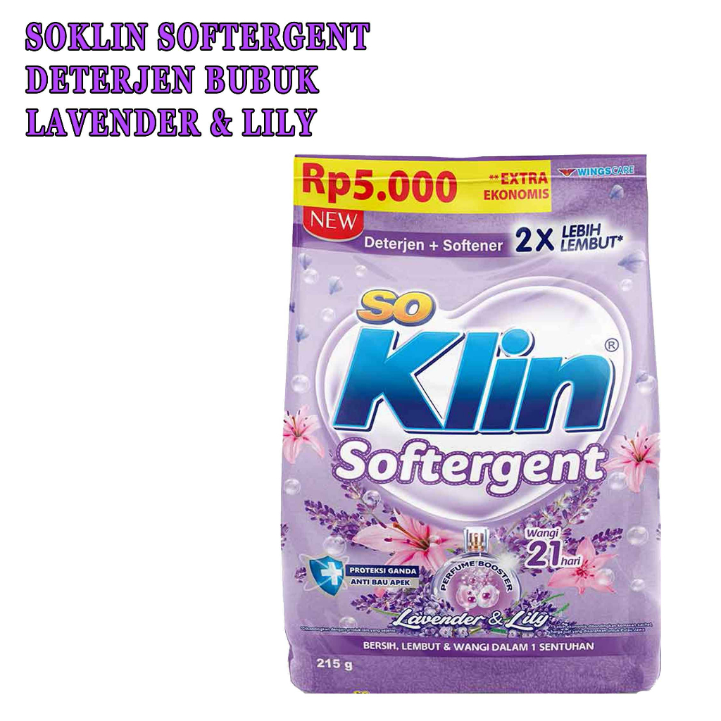 Deterjen Bubuk* So Klin Softergent* Lavender &amp; Lily* 215gr