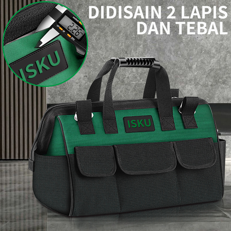 GREENER Toolbag 13/14/16/18inch Kain Oxford Tebal Tas Alat Perkakas Kuat Tas Perkakas Toolkit Toolbox 13 Inch