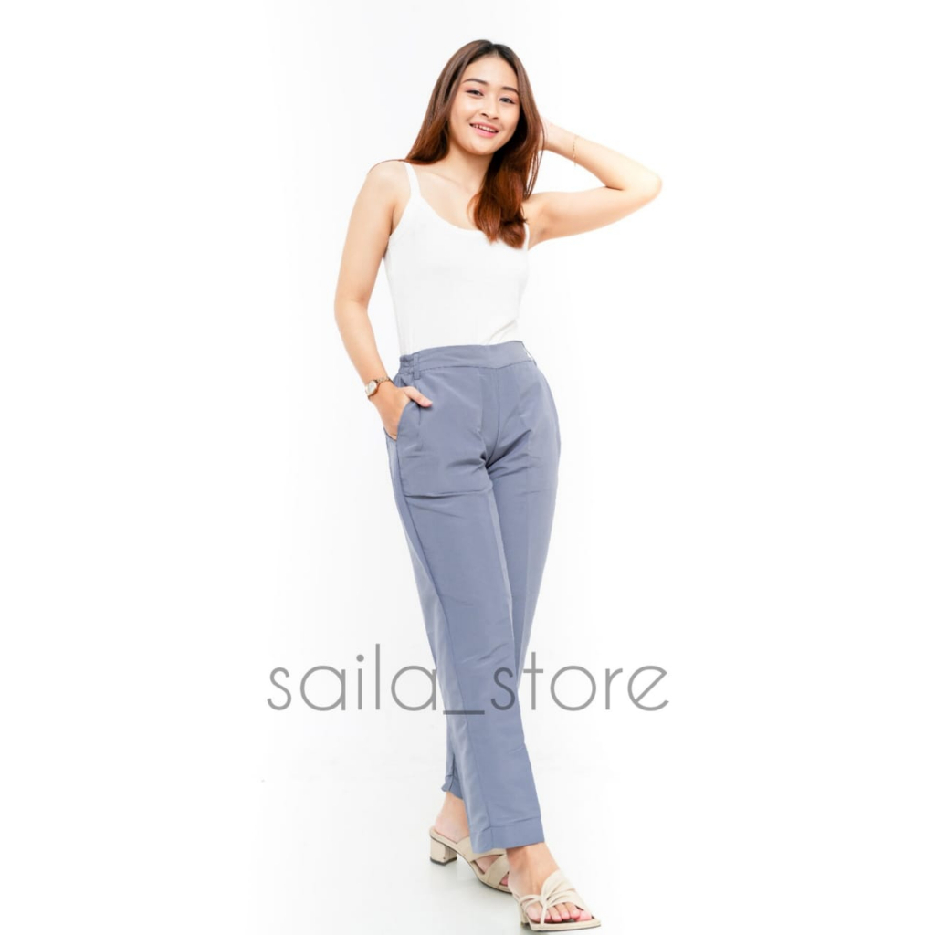 Celana Katun Kerja Kantor Wanita Highwaist Terbaru Office Pants