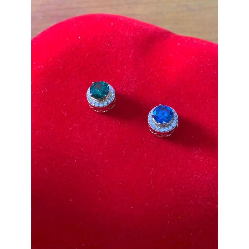 liontin kalung emas asli kdr 700 gold model bermata hijau dan biru