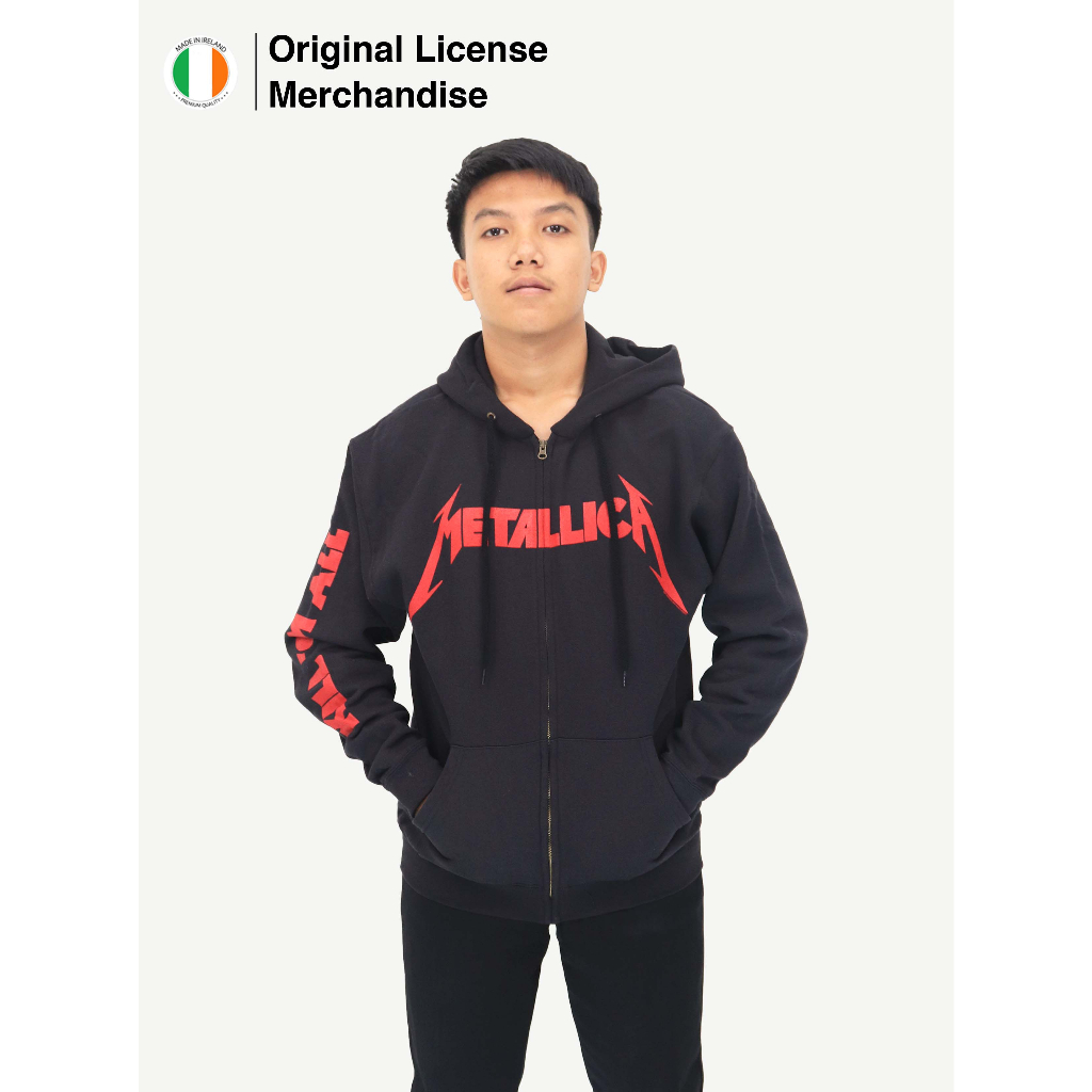 Jaket Jacket Hoodie Sweater Zipper Pria Wanita Dewasa Katun Polyester Band Musik METALLICA Original 