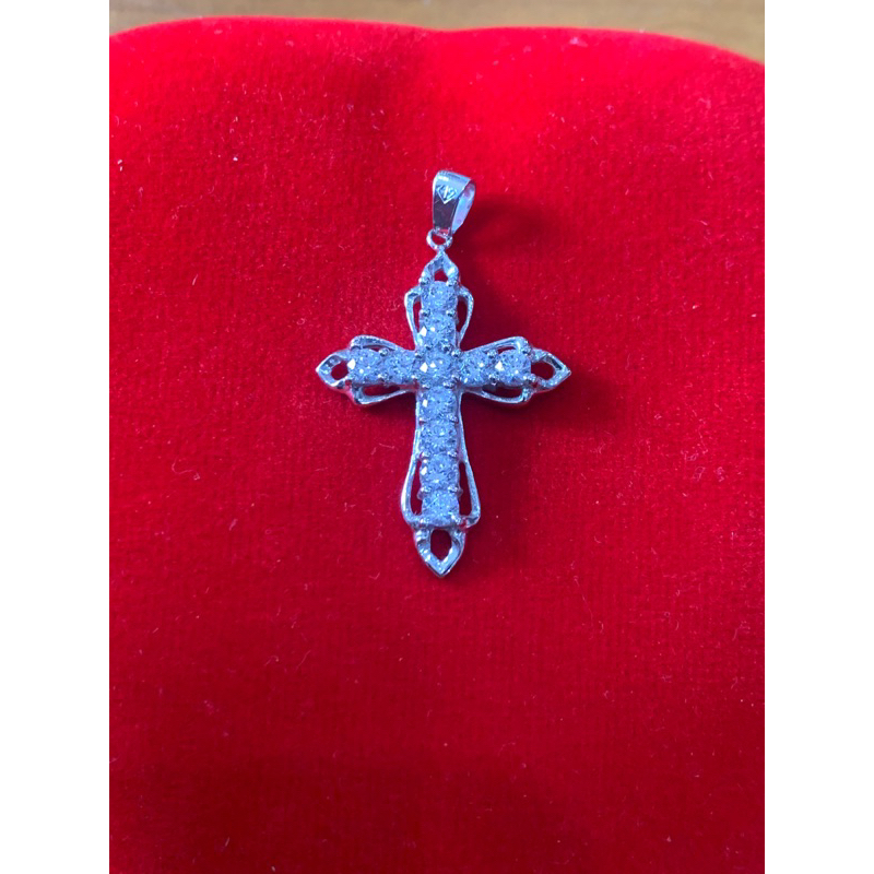 Liontin emas asli mas 750 model salib bermata