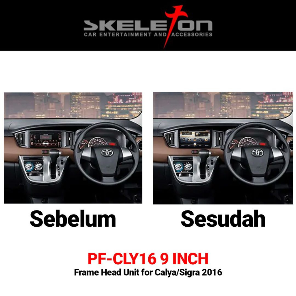 Frame Head Unit 9 Inch Mobil Calya/Sigra 2016 Frame Android Skeleton