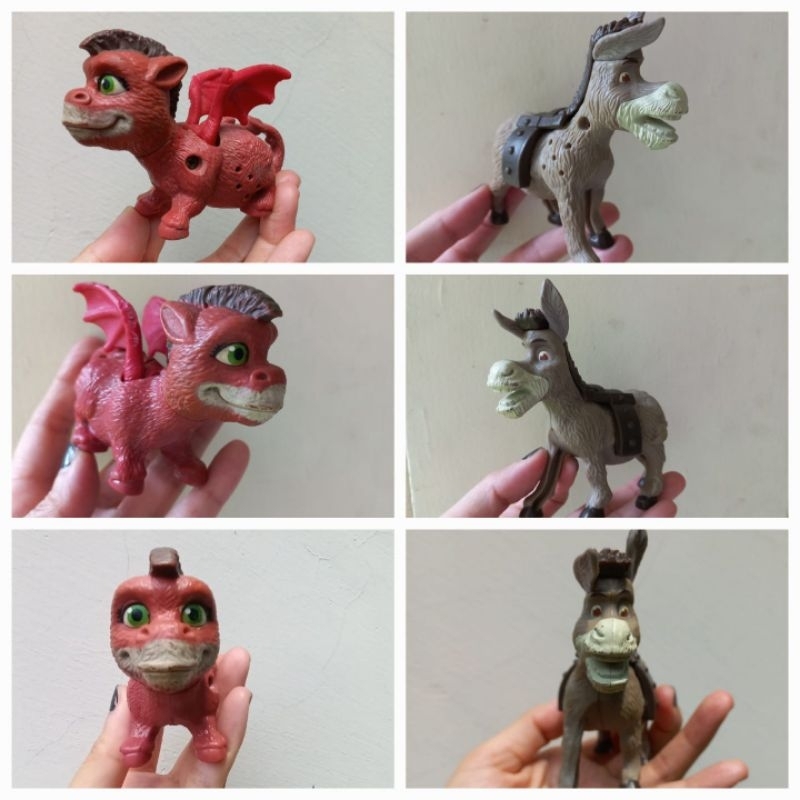 Figure set dpt 2pc Shrek the third dragon and Keledai Mcd Happy Meal