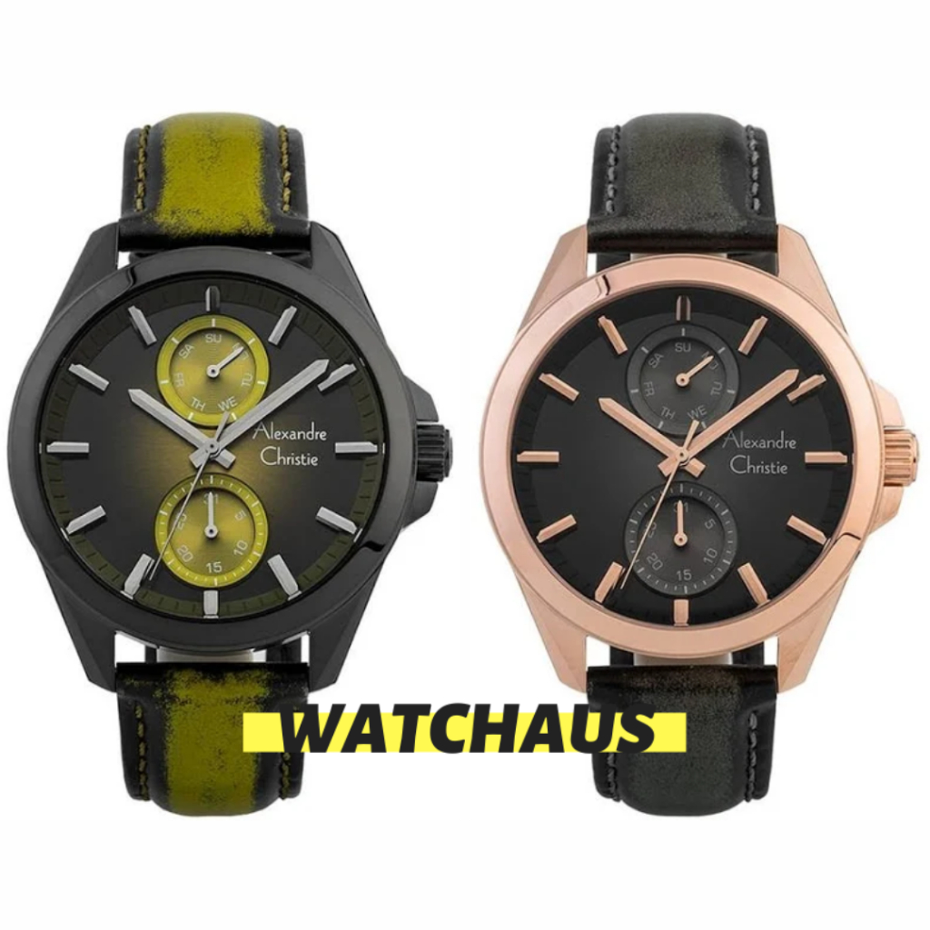 JAM TANGAN PRIA ALEXANDRE CHRISTIE AC6573 AC 6573 MFL ANALOG LEATHER STRAP