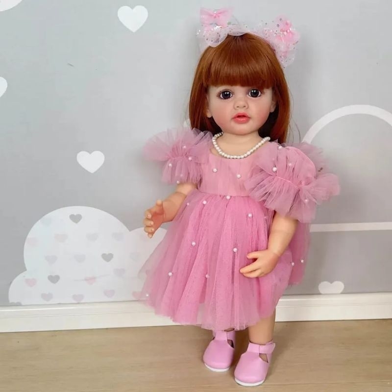 Ready depan Spesial Edisi Outfit Princess Boneka Reborn Full Silikon Bisa Mandi Mewah 55 cm