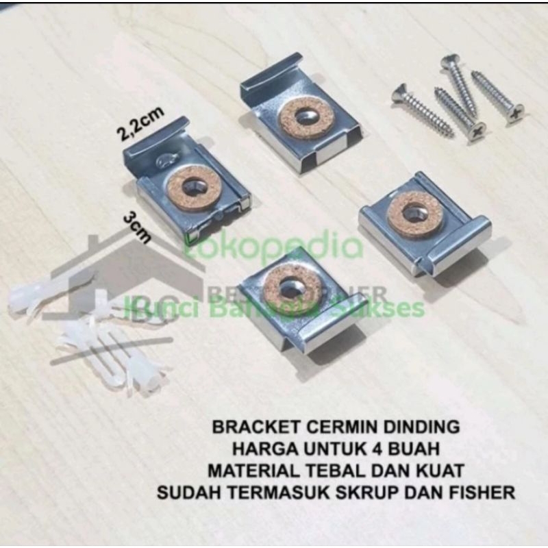 BRACKET CERMIN/ JEPITAN KACA CERMIN / BRACKET KACA DINDING TEMBOK TEMPEL
