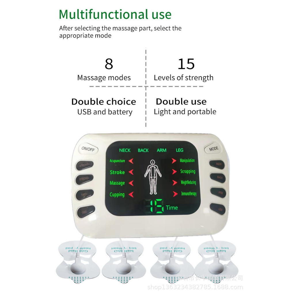 Alat Pijat Putse Elektronik Rumah Digital Alat Fisioterapi Akupuntur Meridian Body Terapi Akupunktur[Ready Stock]