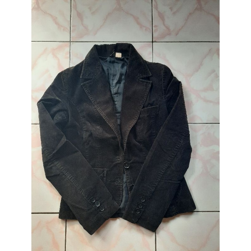 Blazer black corduroy HnM 34 (preloved)