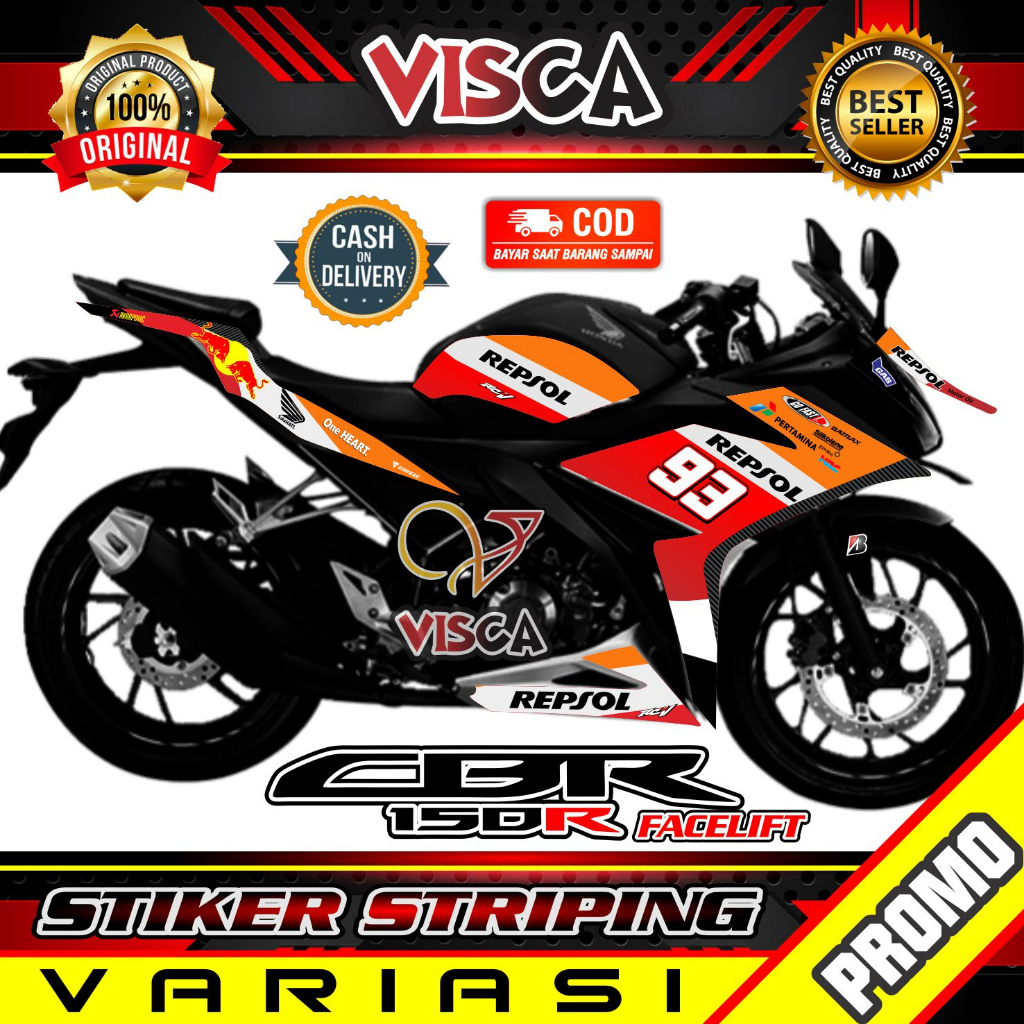 Stiker Striping CBR 150R Facelift Variasi Repsol