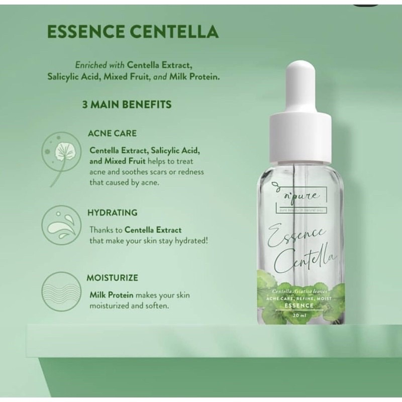 ⭐️ Beauty Expert ⭐️ NPURE Centella Asiatica Essence +Free Npure Marigold Sachet - Mencerahkan Wajah