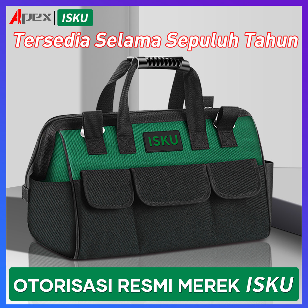 ISKU Tool bag 13 15 17 inch Kain Oxford Tebal Tas Alat Perkakas Kuat Tas Perkakas Toolkit