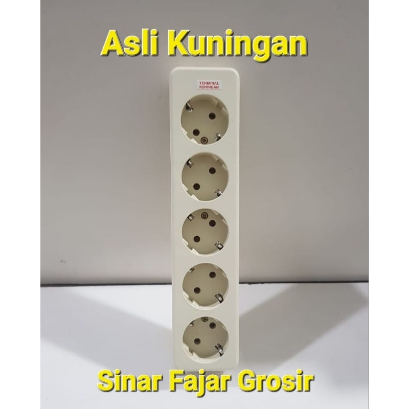Stop Kontak UTICON 5 Lubang / Terminal Kuningan Uticon 5 Lubang SNI