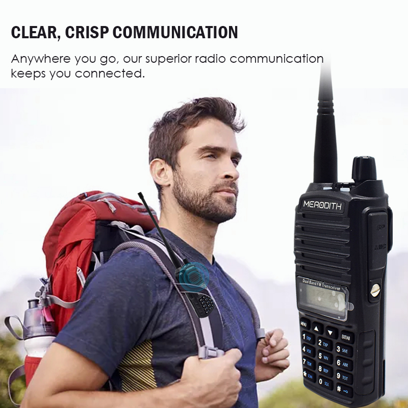 HT MERODITH UV82 Handy Talky UV-82 Dual Band (VHF/UHF)  Walky Talky 128 Channels Walkie Talkie Portable 1PCS