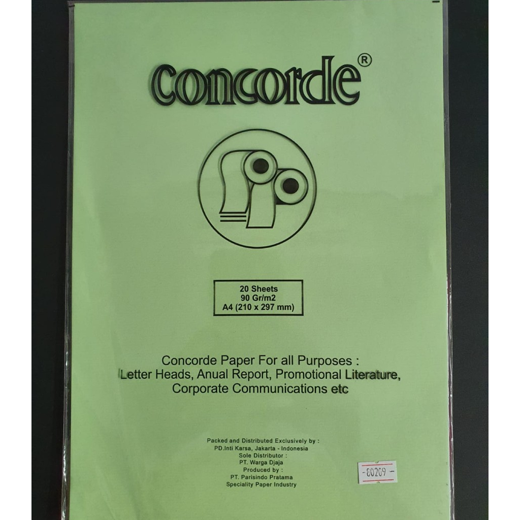 

Kertas Concorde 20 sheets A4 90 gram warna warni - Hijau-merah