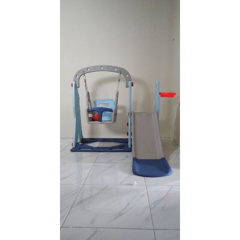 PRELOVED SOFTPLAY WM 19075 PEROSOTAN AYUNAN ANAK / BABY SWINGING SLIDING 3 IN 1 - BIRU