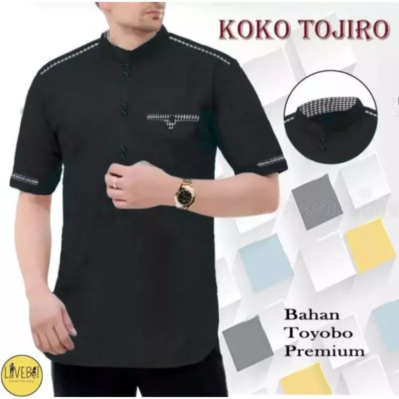KOKO TOJIRO BAJU KOKO PRIA KOKO TOJIRO LENGAN PENDEK BAJU MUSLIM PRIA