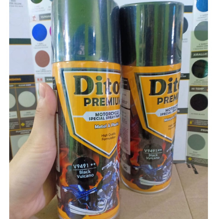 DITON Premium Pilok Pilox Cat Semprot Warna Vespa Colors - V 9491** Black Vulcano (400cc)