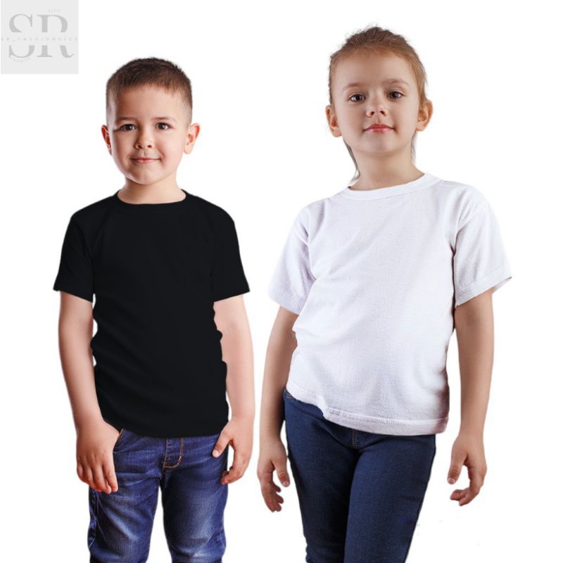 kaos polos anak hitam /baju kaos polos anak putih/kaos polos unisex